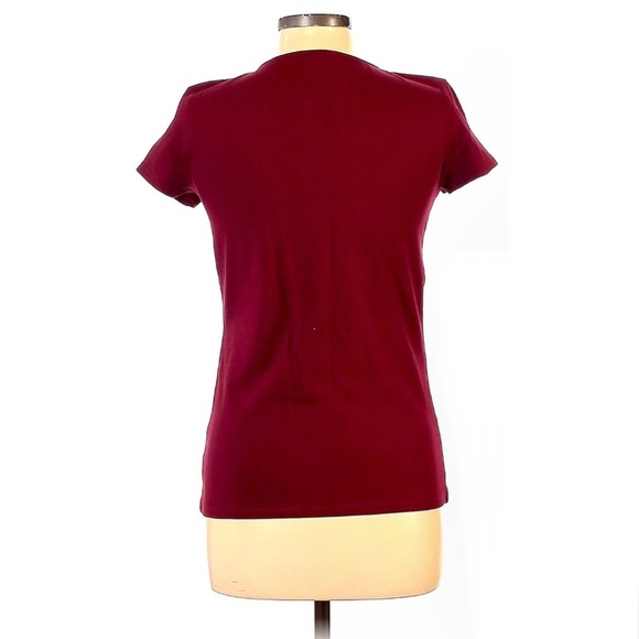 Express Burgundy One Eleven Fitted Knit V-Neck T-Shirt, Women’s Size XS. - Picture 4 of 6